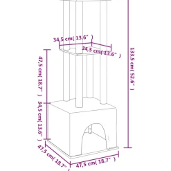 MAISON EXCLUSIVE - Arbre à chat avec griffoirs en sisal gris foncé 133,5 cm
