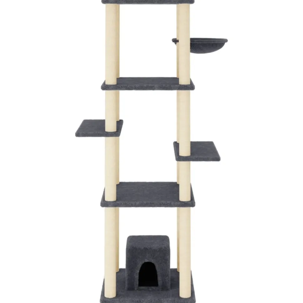 MAISON EXCLUSIVE - Arbre à chat avec griffoirs en sisal gris foncé 154 cm