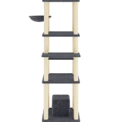 MAISON EXCLUSIVE - Arbre à chat avec griffoirs en sisal gris foncé 154 cm