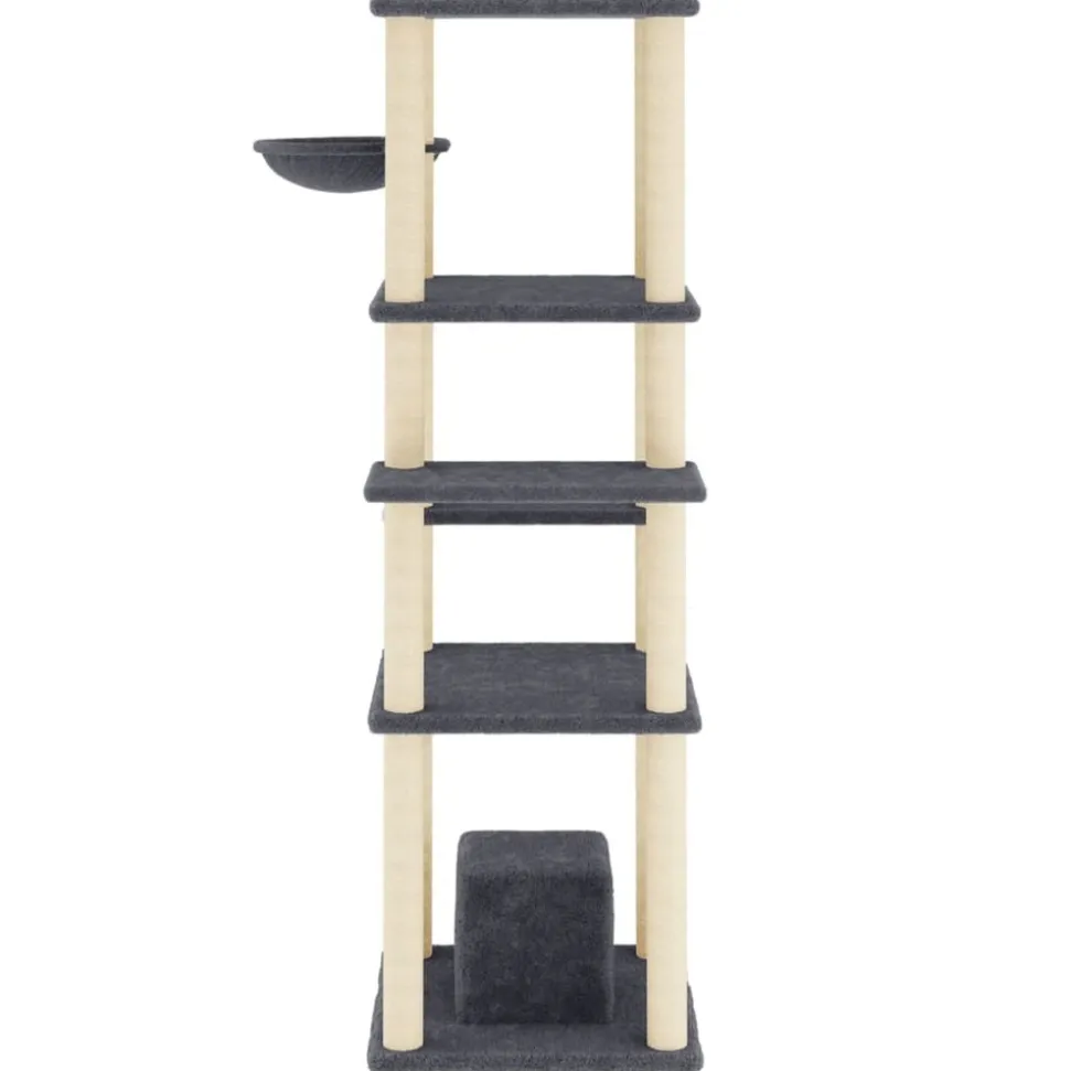 MAISON EXCLUSIVE - Arbre à chat avec griffoirs en sisal gris foncé 154 cm