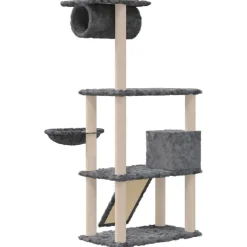 MAISON EXCLUSIVE - Arbre à chat avec griffoirs en sisal gris foncé 131 cm