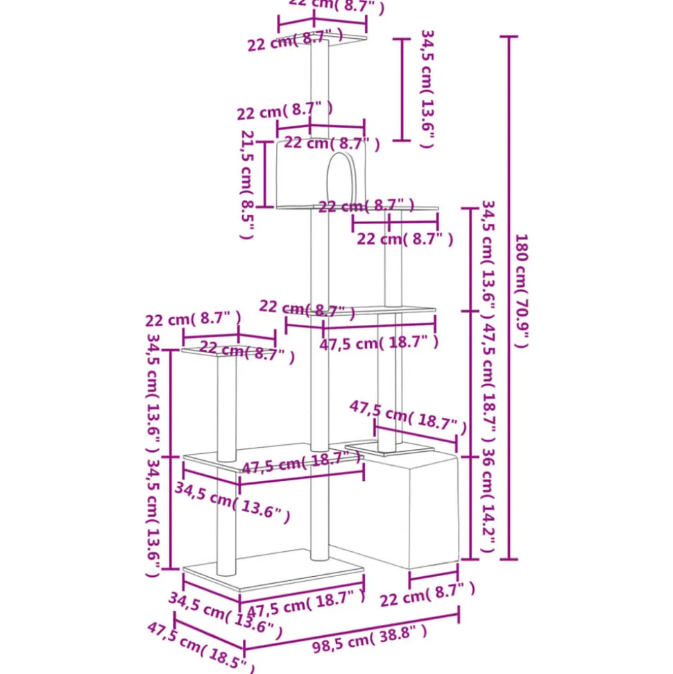 MAISON EXCLUSIVE - Arbre à chat avec griffoirs en sisal gris foncé 180 cm
