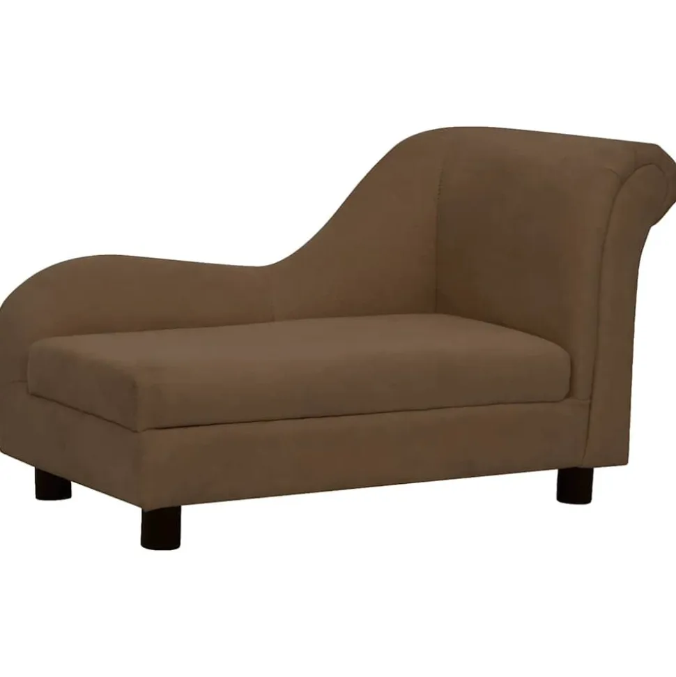 MAISON EXCLUSIVE - Canapé pour chien avec oreiller marron 83x44x44 cm peluche