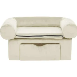 MAISON EXCLUSIVE - Canapé pour chien avec tiroir crème 75x50x38 cm peluche