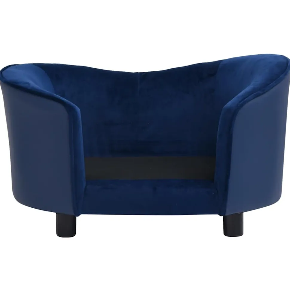 MAISON EXCLUSIVE - Canapé pour chien bleu 69x49x40 cm peluche et similicuir