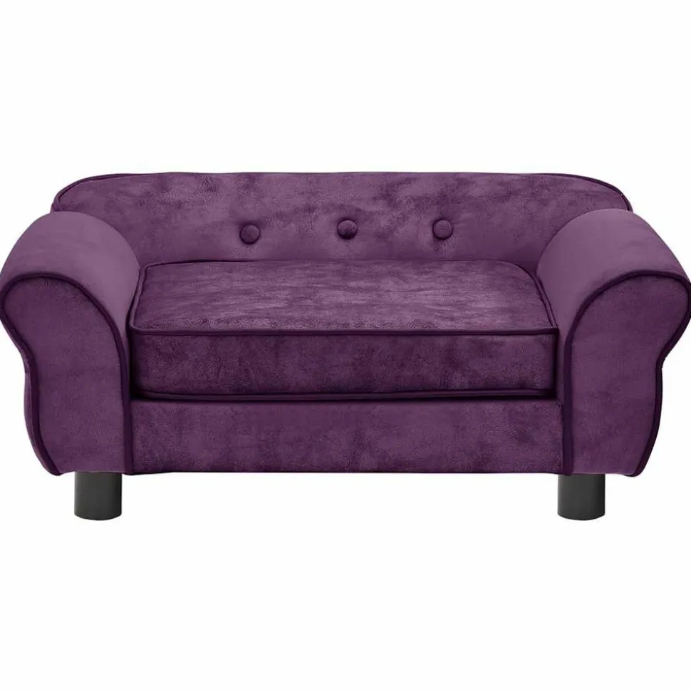 MAISON EXCLUSIVE - Canapé pour chien bordeaux 72x45x30 cm peluche