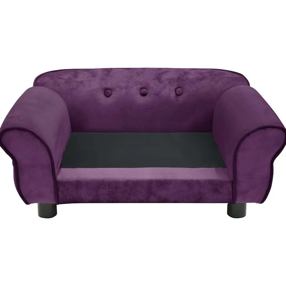 MAISON EXCLUSIVE - Canapé pour chien bordeaux 72x45x30 cm peluche