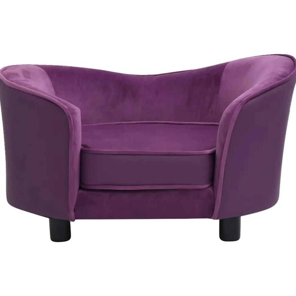 MAISON EXCLUSIVE - Canapé pour chien bordeaux 69x49x40 cm peluche et similicuir