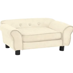 MAISON EXCLUSIVE - Canapé pour chien crème 72x45x30 cm peluche