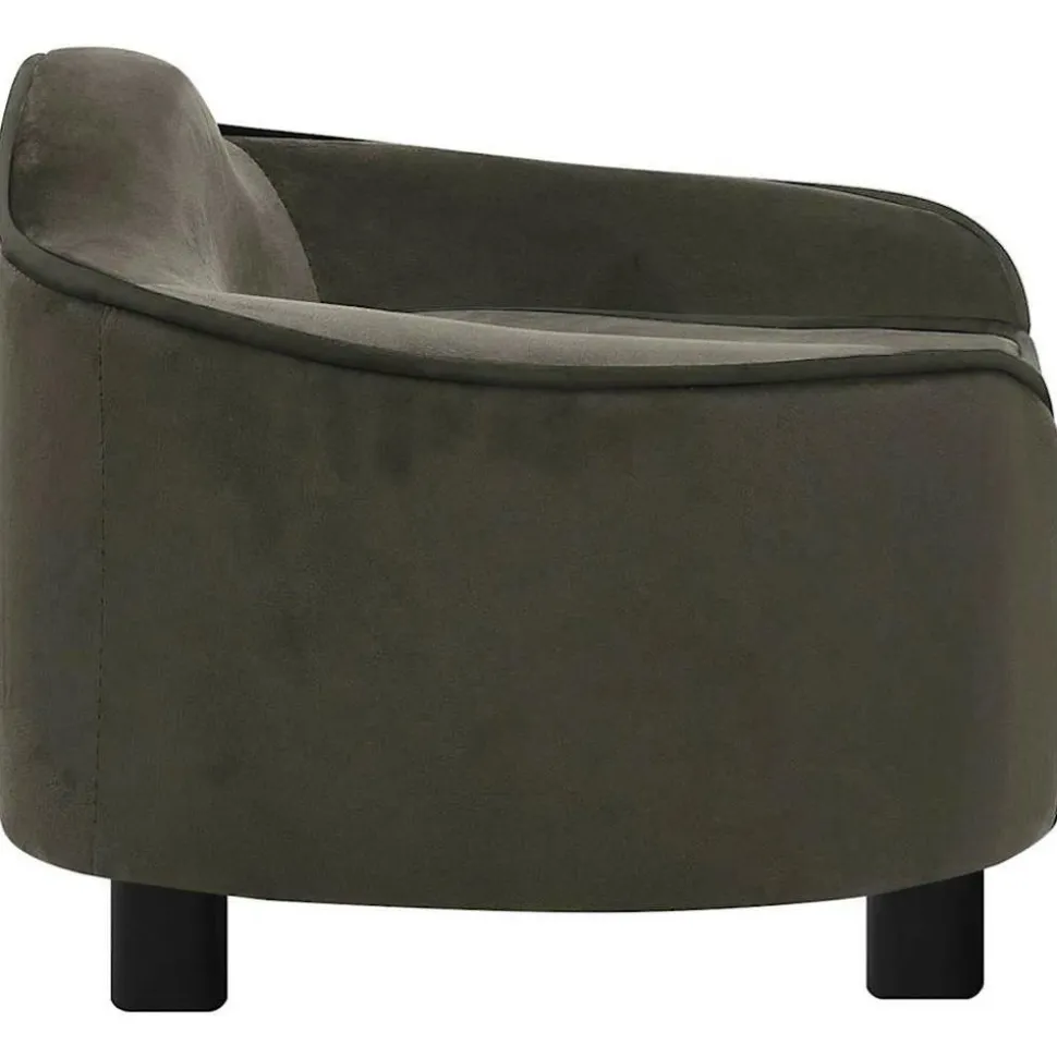MAISON EXCLUSIVE - Canapé pour chien gris foncé 67x47x36 cm peluche