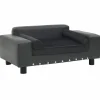 MAISON EXCLUSIVE - Canapé pour chien gris foncé 81x43x31 cm peluche et similicuir