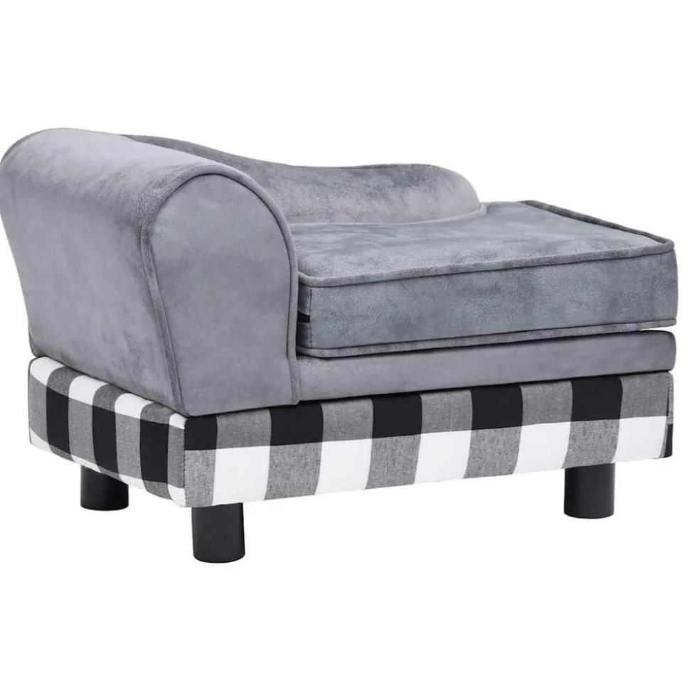 MAISON EXCLUSIVE - Canapé pour chien gris 57x34x36 cm peluche