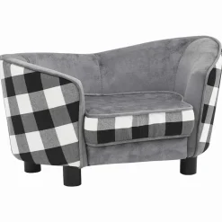 MAISON EXCLUSIVE - Canapé pour chien gris 68x38x38 cm peluche