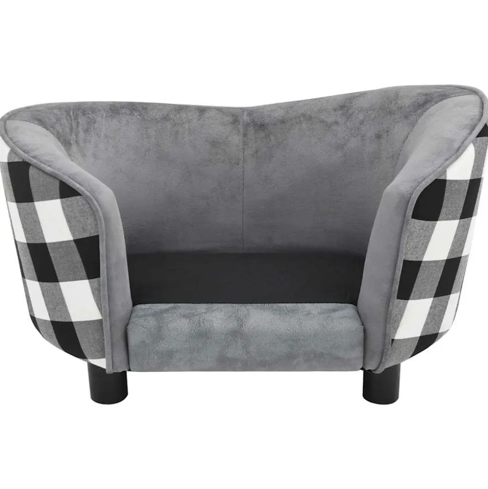 MAISON EXCLUSIVE - Canapé pour chien gris 68x38x38 cm peluche