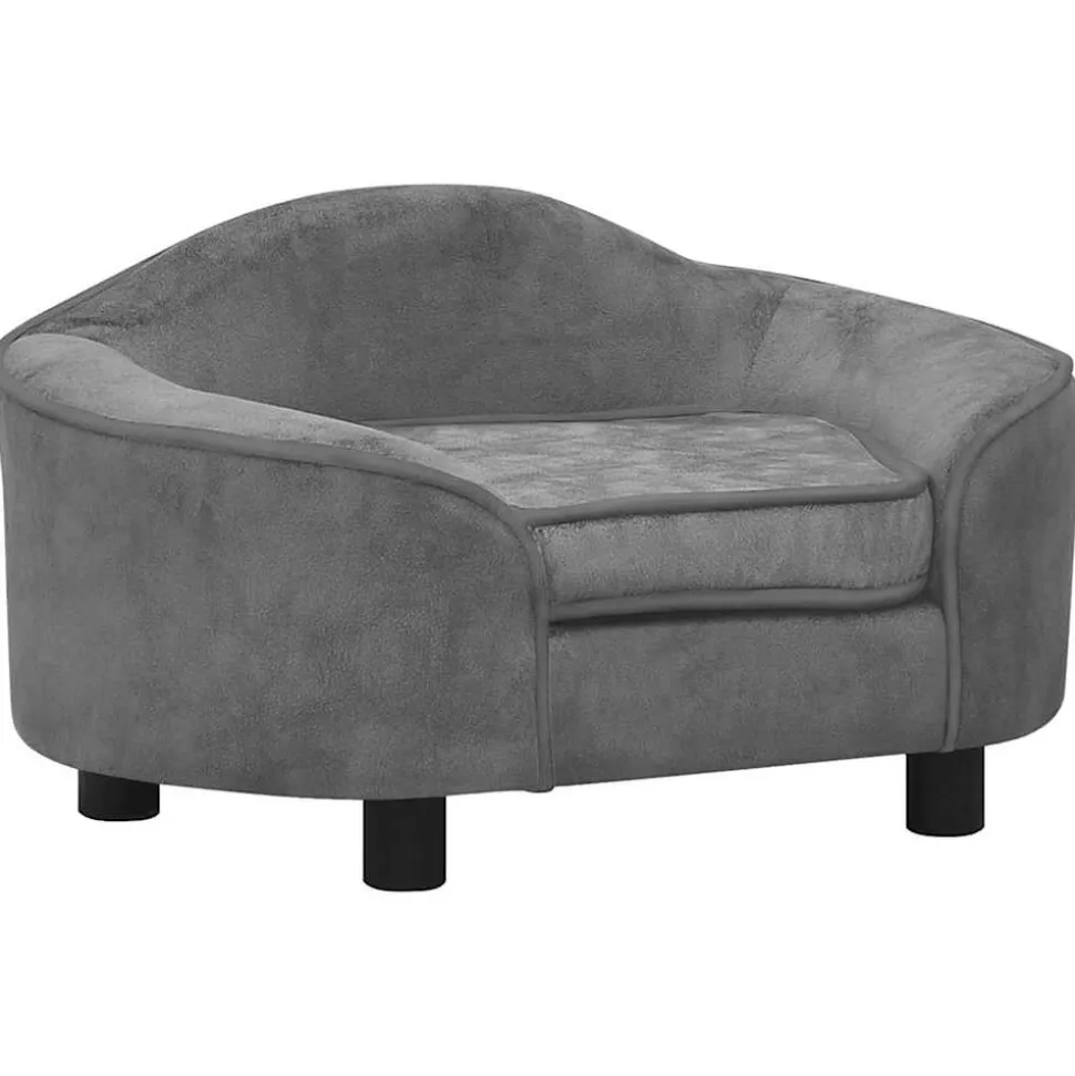 MAISON EXCLUSIVE - Canapé pour chien gris 67x47x36 cm peluche