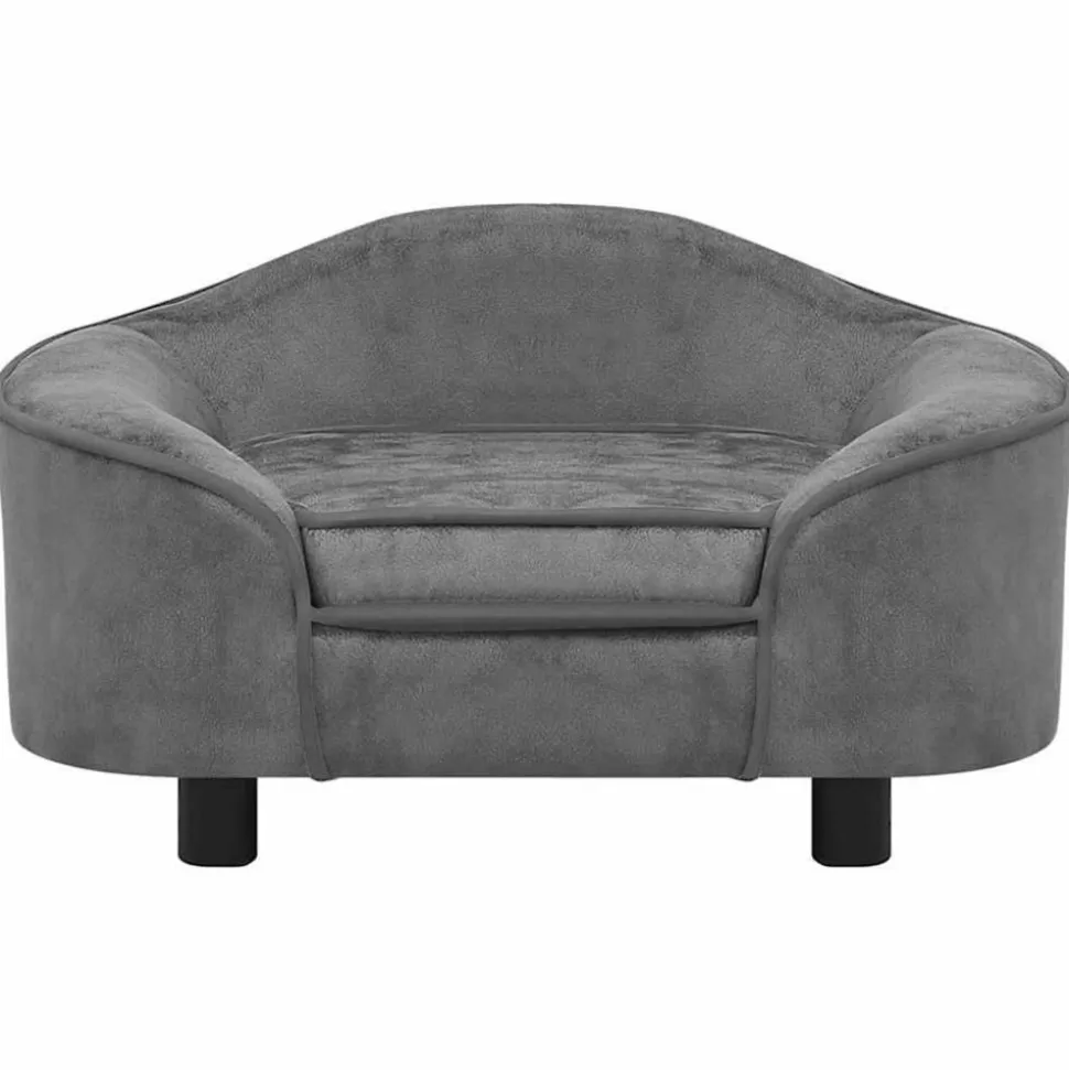 MAISON EXCLUSIVE - Canapé pour chien gris 67x47x36 cm peluche