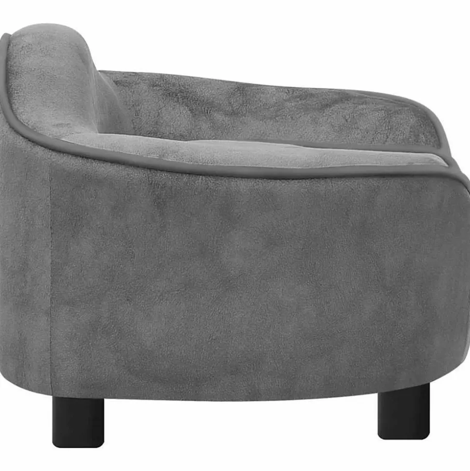 MAISON EXCLUSIVE - Canapé pour chien gris 67x47x36 cm peluche