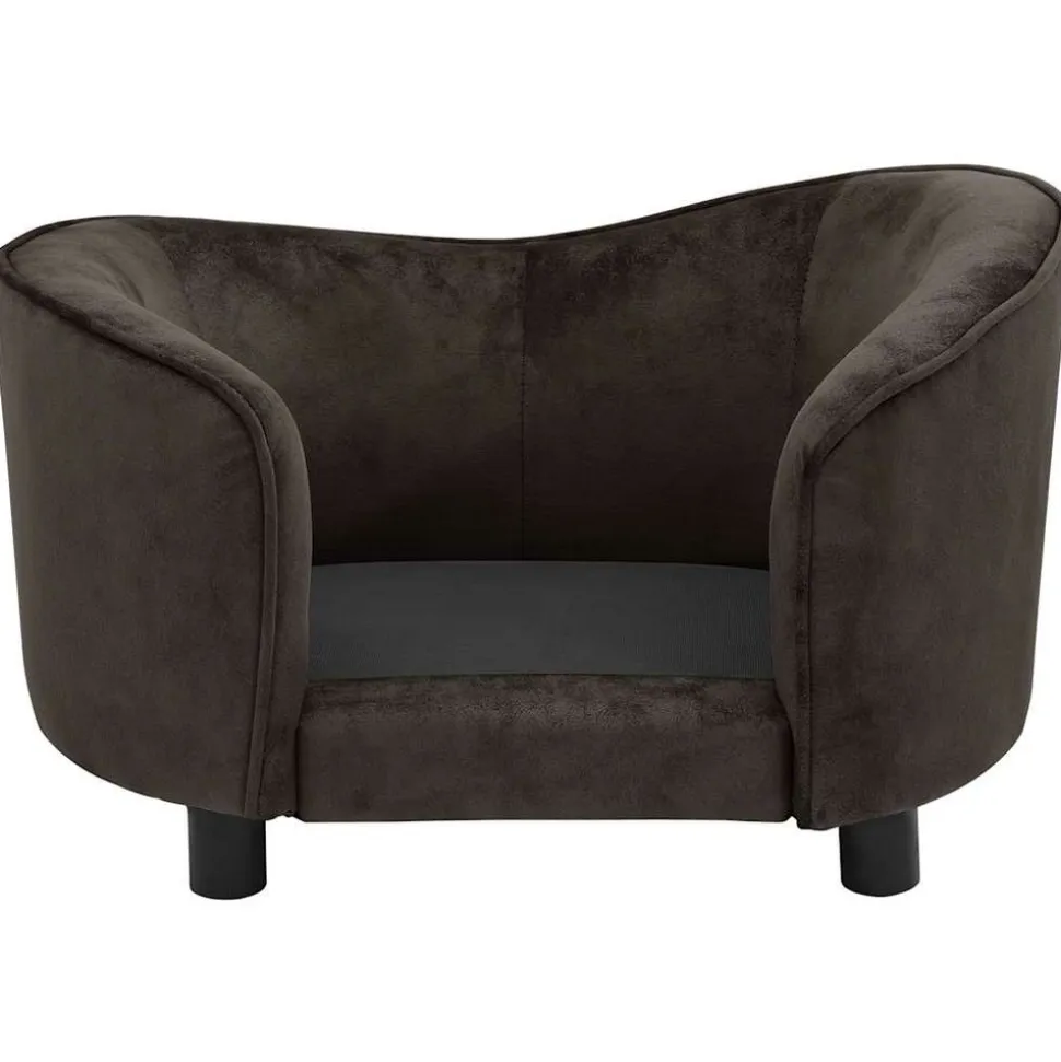 MAISON EXCLUSIVE - Canapé pour chien marron 69x49x40 cm peluche