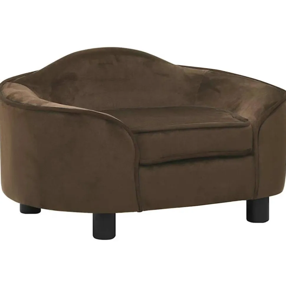MAISON EXCLUSIVE - Canapé pour chien marron 67x47x36 cm peluche