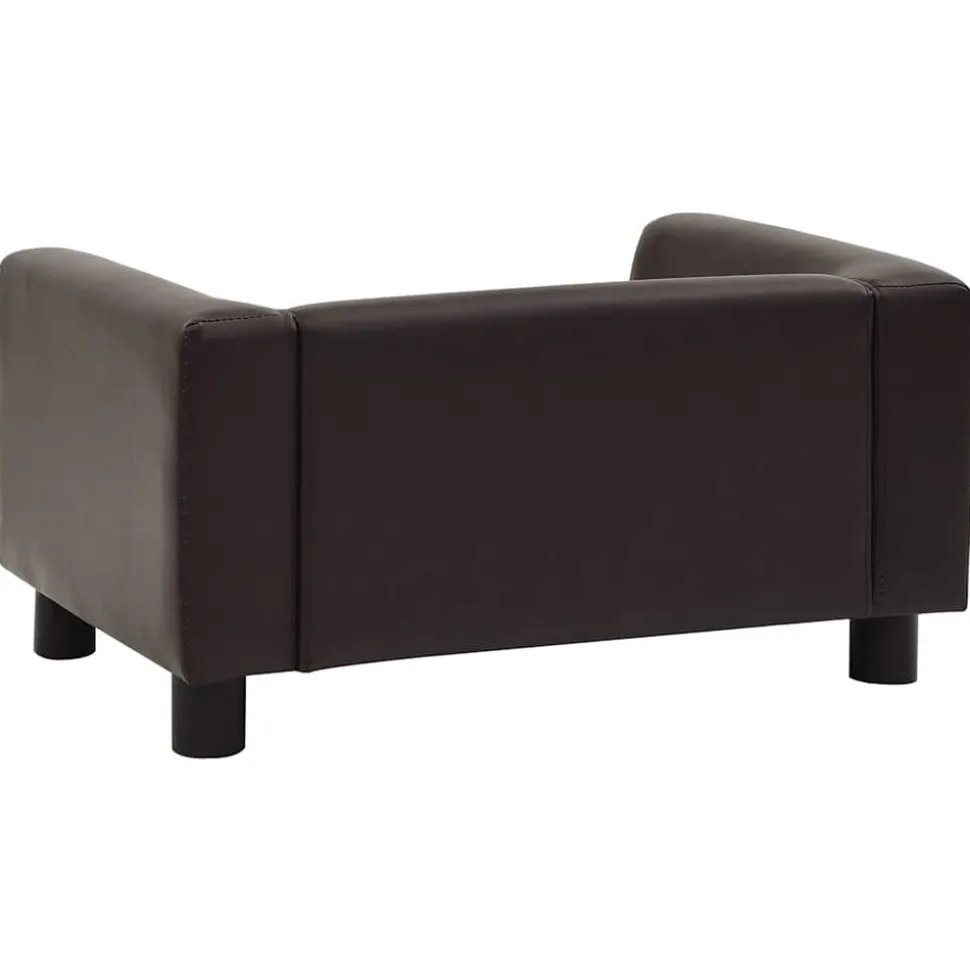 MAISON EXCLUSIVE - Canapé pour chien marron 60x43x30 cm peluche et similicuir