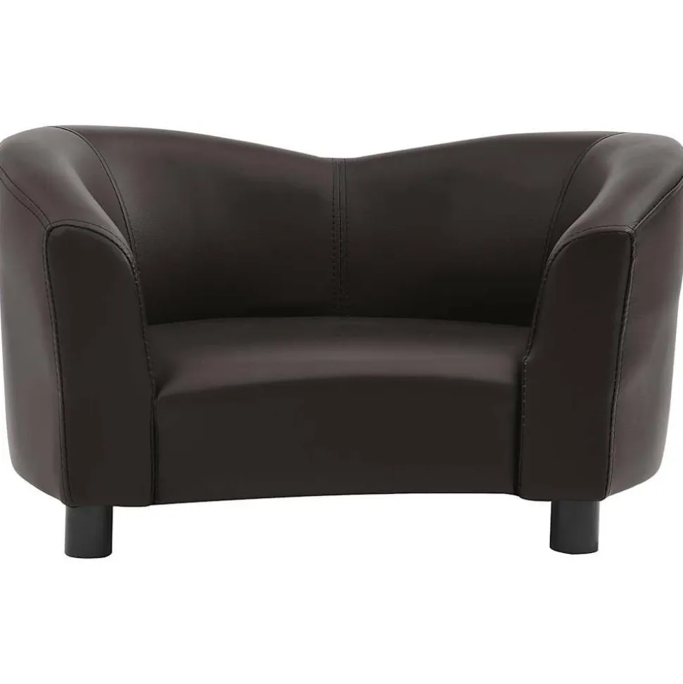 MAISON EXCLUSIVE - Canapé pour chien marron 67x41x39 cm similicuir