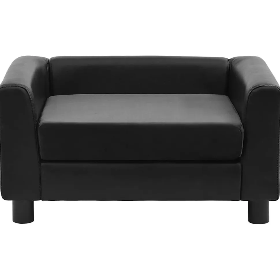 MAISON EXCLUSIVE - Canapé pour chien noir 60x43x30 cm peluche et similicuir