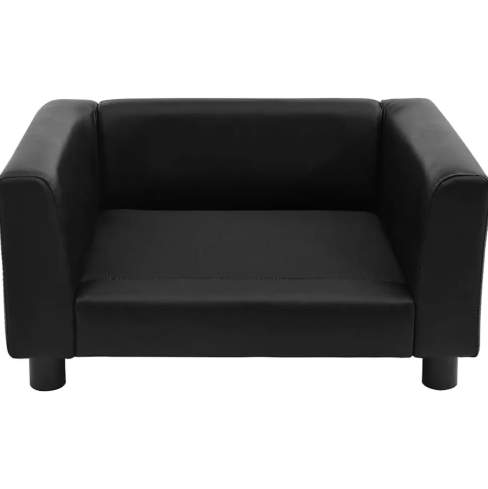 MAISON EXCLUSIVE - Canapé pour chien noir 60x43x30 cm peluche et similicuir