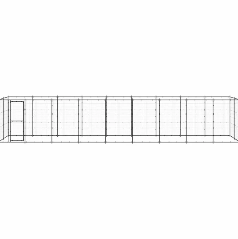 MAISON EXCLUSIVE - Chenil d'extérieur pour chiens acier 21,78 m²