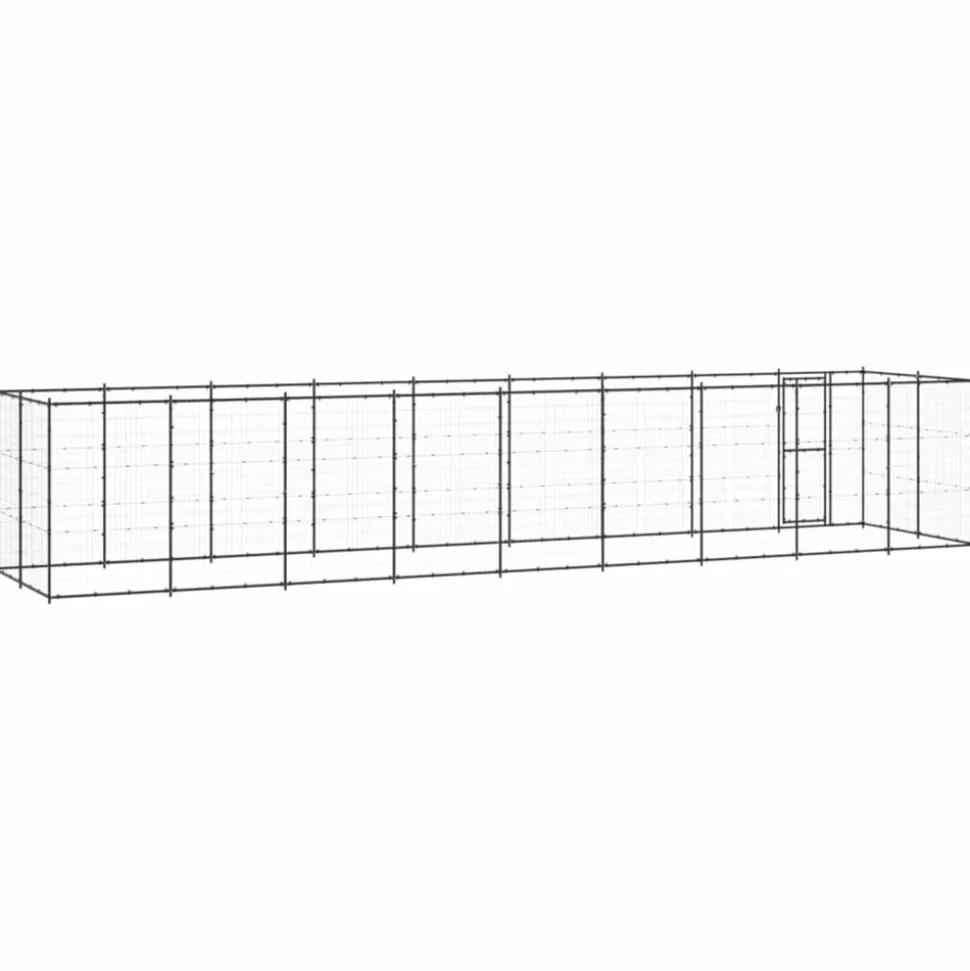 MAISON EXCLUSIVE - Chenil d'extérieur pour chiens acier 21,78 m²