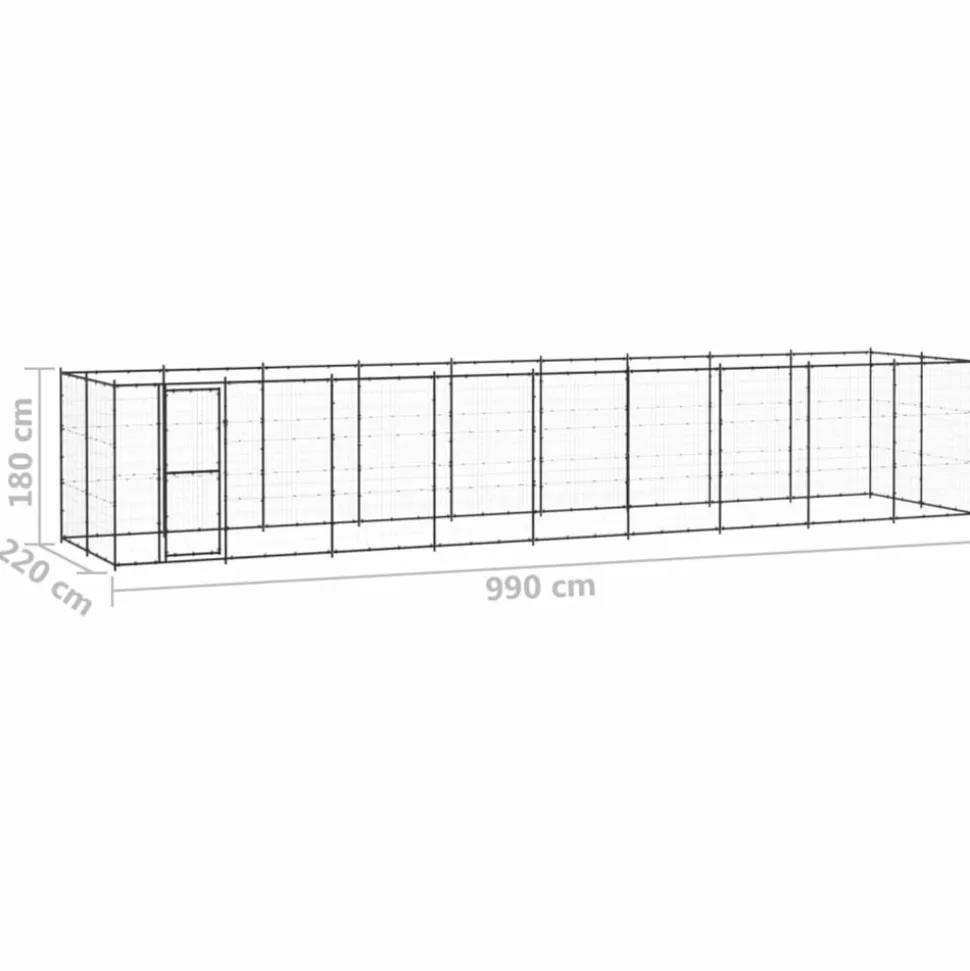 MAISON EXCLUSIVE - Chenil d'extérieur pour chiens acier 21,78 m²