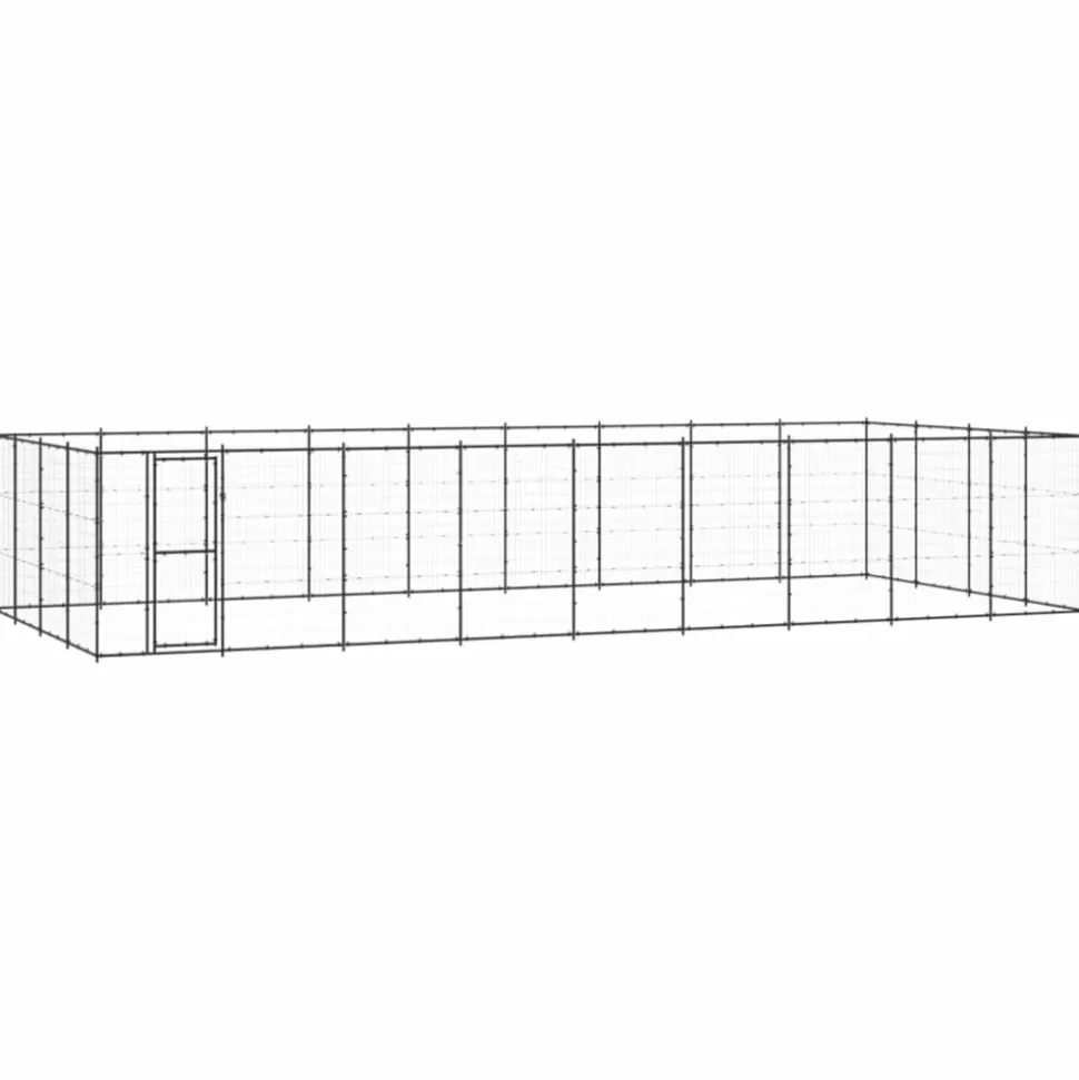 MAISON EXCLUSIVE - Chenil d'extérieur pour chiens acier 43,56 m²