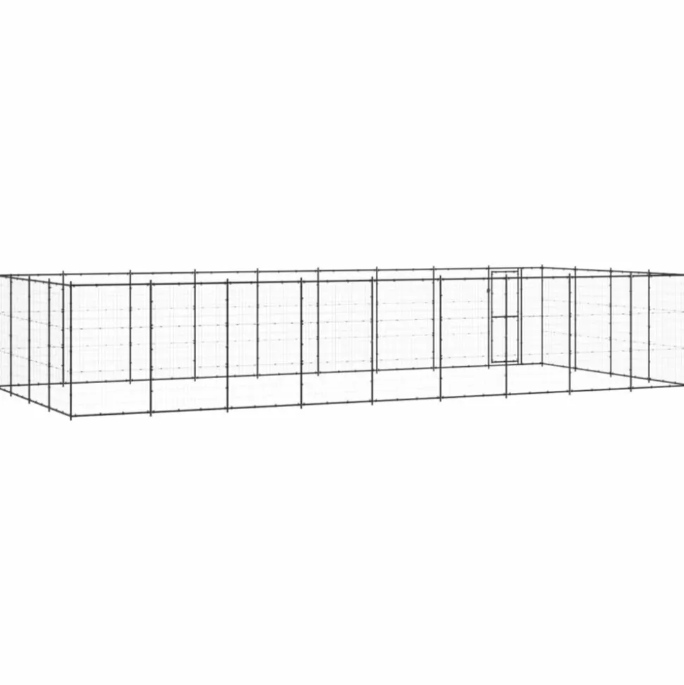 MAISON EXCLUSIVE - Chenil d'extérieur pour chiens acier 43,56 m²