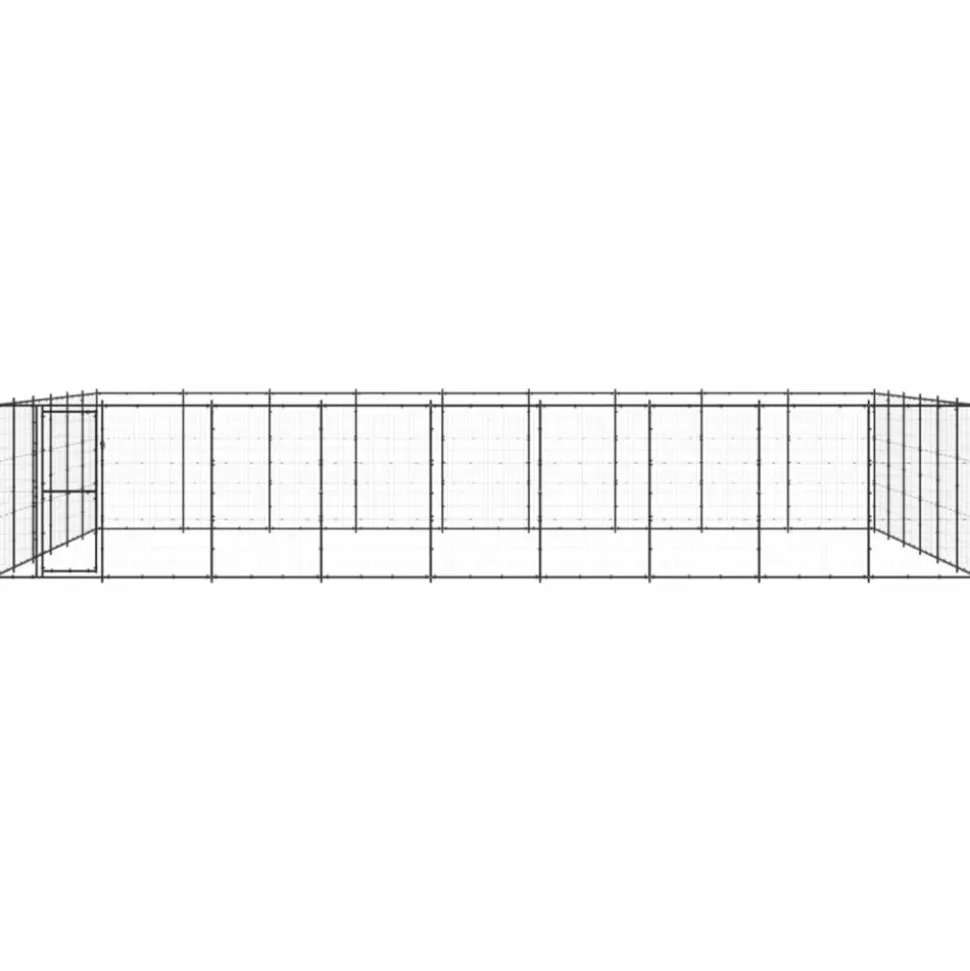 MAISON EXCLUSIVE - Chenil d'extérieur pour chiens acier 65,34 m²