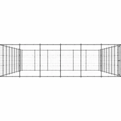 MAISON EXCLUSIVE - Chenil d'extérieur pour chiens acier 65,34 m²