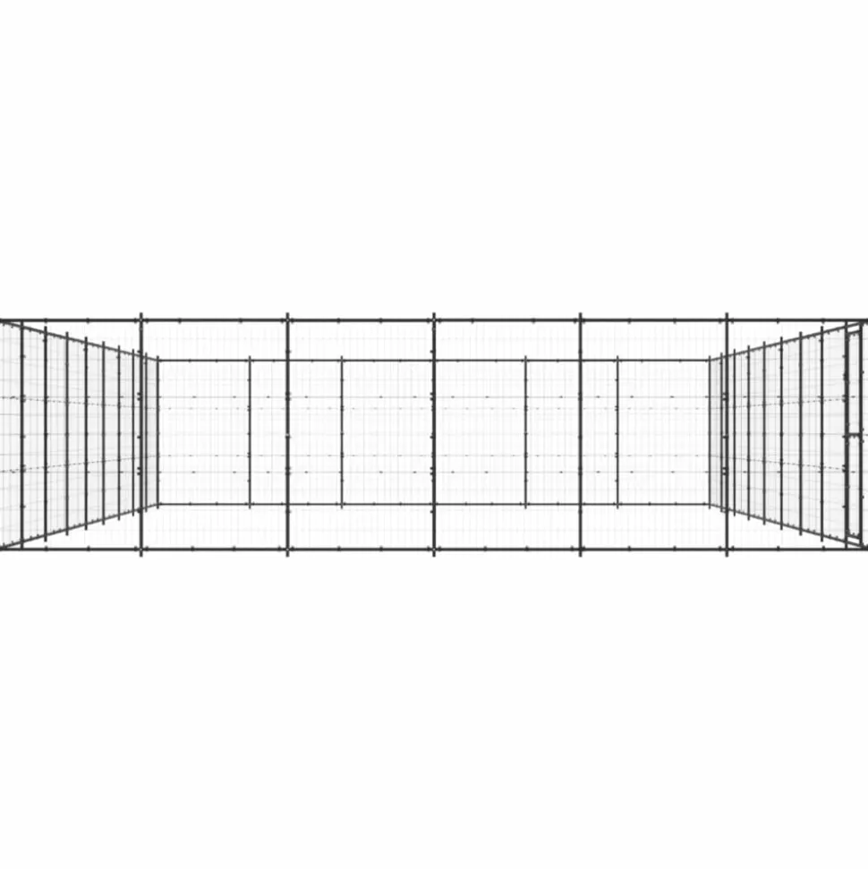 MAISON EXCLUSIVE - Chenil d'extérieur pour chiens acier 65,34 m²