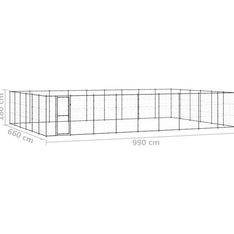 MAISON EXCLUSIVE - Chenil d'extérieur pour chiens acier 65,34 m²