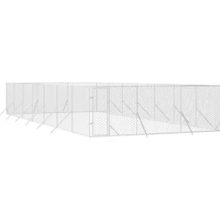 MAISON EXCLUSIVE - Chenil d'extérieur pour chiens argenté 6x14x2 m acier galvanisé