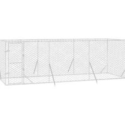 MAISON EXCLUSIVE - Chenil d'extérieur pour chiens argenté 6x2x2 m acier galvanisé