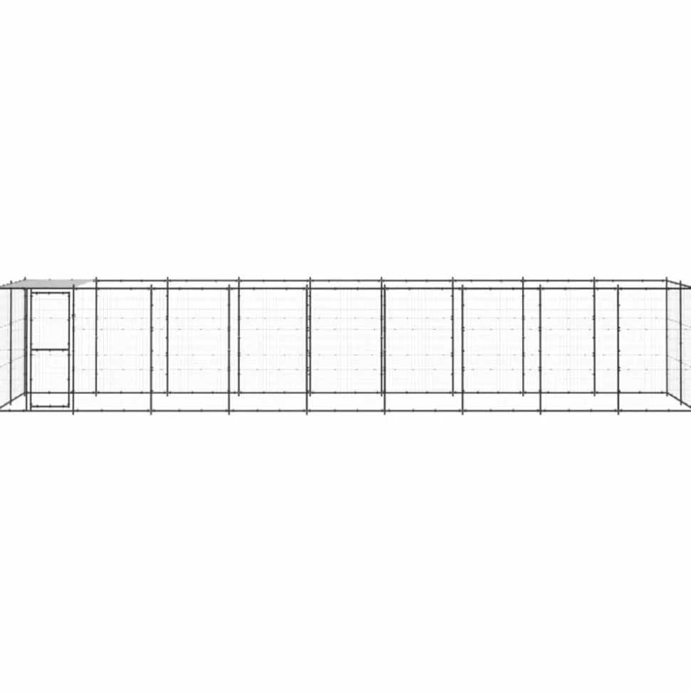 MAISON EXCLUSIVE - Chenil extérieur acier avec toit 21,78 m²