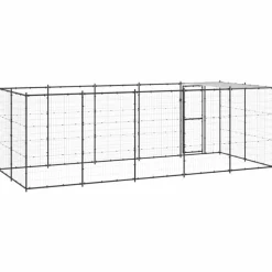 MAISON EXCLUSIVE - Chenil extérieur acier avec toit 12,1 m²