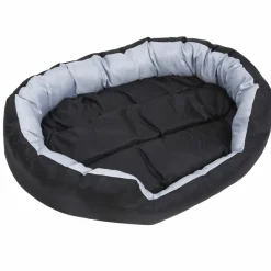 MAISON EXCLUSIVE - Coussin réversible lavable pour chien gris et noir 110x80x23 cm