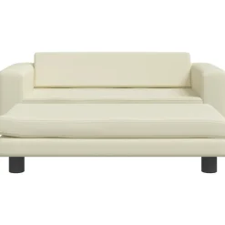 MAISON EXCLUSIVE - Lit pour chien avec extension crème 100x50x30 cm similicuir