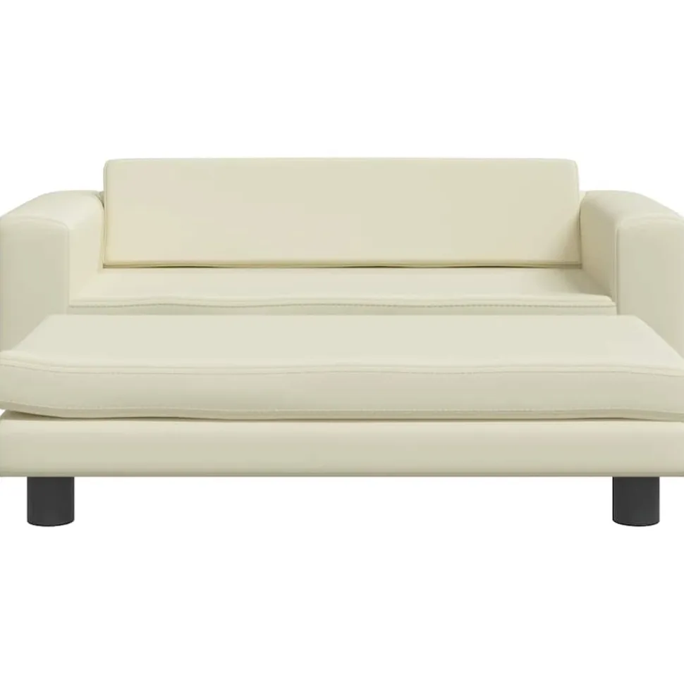 MAISON EXCLUSIVE - Lit pour chien avec extension crème 100x50x30 cm similicuir