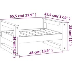 MAISON EXCLUSIVE - Lit pour chien blanc 55,5x45,5x28 cm bois de pin solide