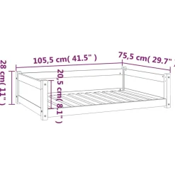 MAISON EXCLUSIVE - Lit pour chien blanc 105,5x75,5x28 cm bois de pin solide
