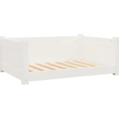 MAISON EXCLUSIVE - Lit pour chien blanc 75,5x55,5x28 cm bois de pin solide