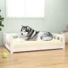 MAISON EXCLUSIVE - Lit pour chien blanc 105,5x75,5x28 cm bois de pin solide