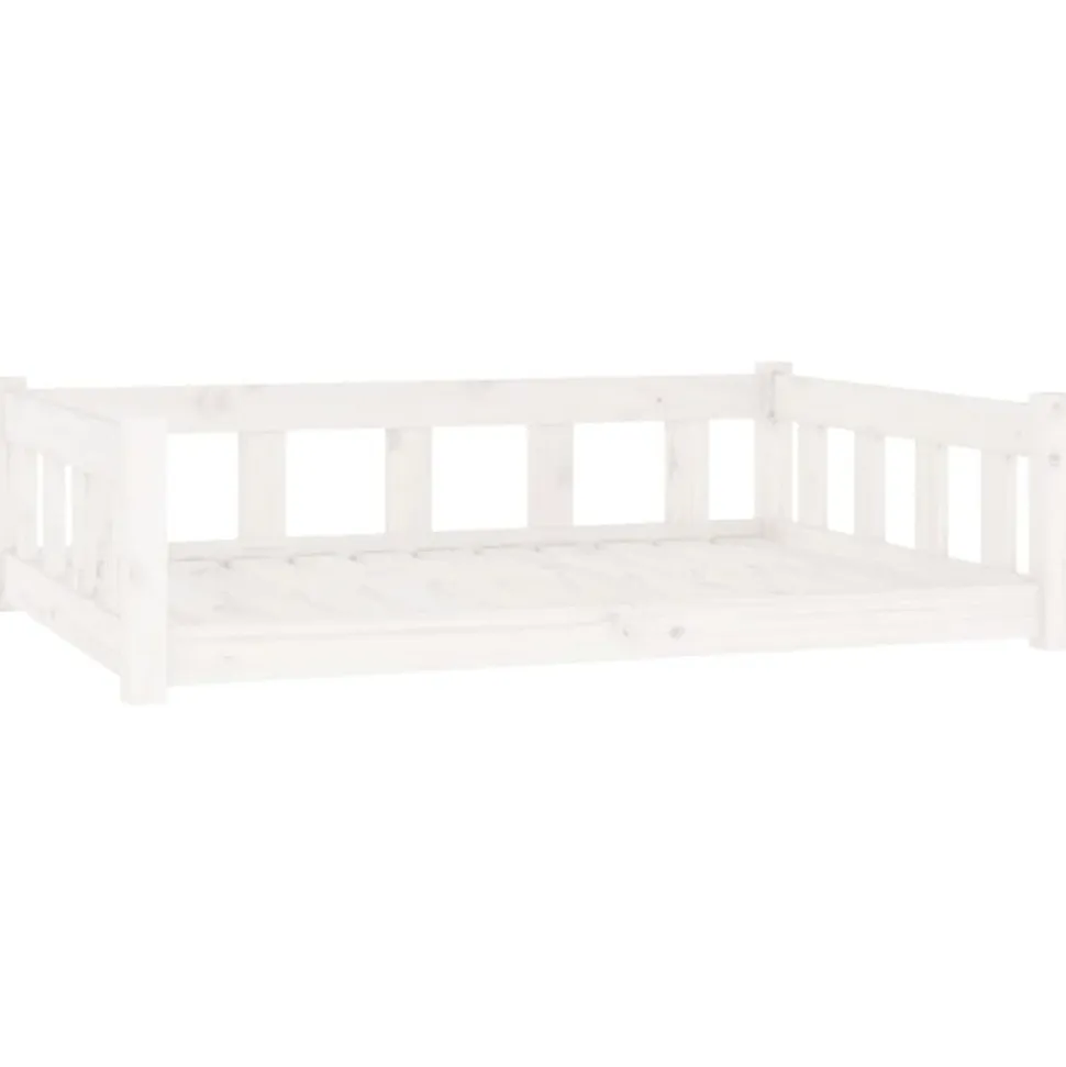 MAISON EXCLUSIVE - Lit pour chien blanc 105,5x75,5x28 cm bois de pin solide