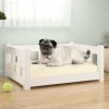 MAISON EXCLUSIVE - Lit pour chien blanc 65,5x50,5x28 cm bois de pin solide
