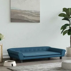 MAISON EXCLUSIVE - Lit pour chien bleu 100x50x21 cm velours